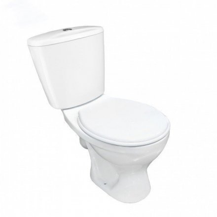 Унитаз компакт Оптима Стандарт кнопочный, нижняя подводка, с сиденьем ПВХ, Лобненский стройфарфор