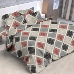 Комплект постельного белья, Бязь Letto, 1,5-сп, B528, наволочка 70х70 (2шт)