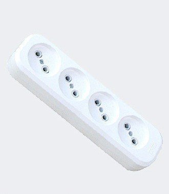 Колодка удлинителя 4-ь АВС-пл, с заземл, UNIVersal E304 296871